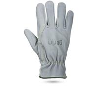 Ergos GERIN Gants de Protection En Cuir Pour Le Jardinage | 1 Paire | Taille, Plantation, Désherbage | Confort & Souplesse | Souple En Milieu Humide | Gris | Certifié CE