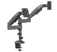 Ergosolid Support de Bureau pivotant Robuste avec Ressort à gaz pour Deux moniteurs LCD LED 22-32 Pouces, VESA 75mm et 100mm jusqu'à 2x12 kg