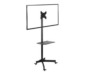 Ergosolid Support TV sur Pied à roulettes 19-37 Pouces, Chariot TV Mobile Pivotant 360° Réglable en Hauteur pour Petit Écran LCD LED, Charge Max 20 kg, VESA 200x200mm, Idéal Cuisine