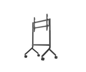 Ergosolid Support TV sur Pied à roulettes 65-90 Pouces Gris, Chariot Professionnel pour Écrans Interactifs, Digital Signage, Salle de Formation, Charge Max 68 kg, VESA 900x600mm, Hauteur Réglable