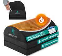 ERGOSUND Repose-Pieds de Bureau en Velours Réglable en Hauteur Sur 3 Positions - Antidérapant - Ergonomique Pour Bureau à Domicile