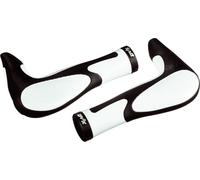 ergotec 61536001 Poignées ergonomiques MTB / ATB Oslo, Kraton et gel, 138 mm, noir/blanc (1 paire)