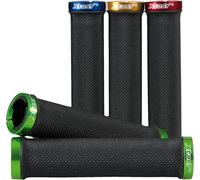 ergotec 61662001 Poignées à visser MTB / ATB, Kraton et alu, 135 mm, Ø 22 mm, noir/bleu (1 paire)