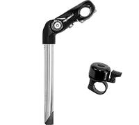 Ergotec Potence de guidon réglable en acier inoxydable 25,4-85/300 avec cloche de vélo