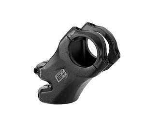 ergotec Potence : Haute Basse, Niveau de sécurité 6+, Pince de Fourche de 28,6 mm/Pince de Serrage de 31,8 mm, Extension de 55 mm, Hauteur de Serrage de 40 mm, Angle de 45°, sablé Noir, VTT, e-VTT,