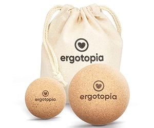 Ergotopia Balle de Massage - Boule d'Automassage en Liège Écologique, Antibactérien & Durable - Boule de Massage Visage, Dos & Pied pour un Déclenchement Ciblé des Points de Tension
