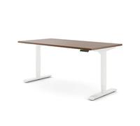 Ergotopia Desktopia Pro X Bureau debout électrique réglable en hauteur et ergonomique, pour bureau ou bureau à domicile, noyer, cadre blanc, 160 x 80 cm