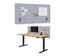 Ergotopia Focus Pure Cloison acoustique de bureau - Brise-vue efficace - 120 x 60 cm - En PET recyclé - Insonorisation acoustique - Avec montage par serrage - Gris