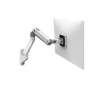 Ergotron - Bras HX Mural : Support Mono-écran, pour moniteurs jusqu'à 49 Pouces, 9,1-19,1kg, <8 Pouces Profondeur - Pivot Standard, Blanc. (45-478-216)