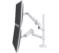 Ergotron - Bras LX bi-écran : Support Vertical, pour 2 moniteurs jusqu'à 40 Pouces, 3,2-10kg chacun, VESA - Mât Haut, Blanc. (45-509-216)