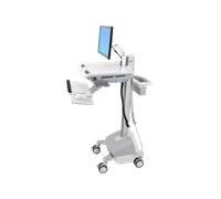Ergotron Chariot EMR avec bras LCD, alimenté LiFe chariot - pour écran LCD/clavier/souris/processeur/ordinateur portable/lecteur de codes à barres - gris, blanc, aluminium poli - Conformité TAA