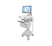Ergotron Chariot pour écran LCD/clavier/souris/unité centrale/ordinateur portable/scanner de codes à barres - médical - aluminium, acier galvanisé, plastique de qualité supérieure - gris, blanc, alumi