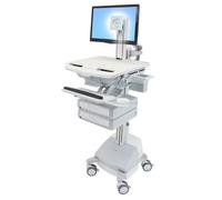 Ergotron Chariot pour écran LCD/clavier/souris/unité centrale/ordinateur portable/scanner de codes à barres - médical - aluminium, acier galvanisé, plastique de qualité supérieure - gris, blanc, alumi