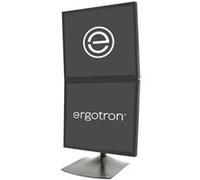 Ergotron DS100 - Kit de montage (poteau 28" , base, 2 pivots, 2 adaptateurs VESA) - profil bas - pour 2 écrans LCD - acier, aluminium - noir - Taille d'écran : jusqu'à 27 pouces - ordinateur de bureau