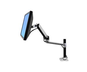 Ergotron LX Bras Support Bureau LCD 34" Noir (45-295-026) - Aluminium, Pôle 86.4cm, 75/100mm VESA, -75/+75° Inclinaison, Rotation 360°, Max 11.3kg