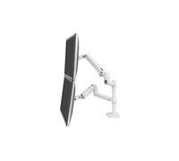 Ergotron LX Dual Stacking Arm - Kit de montage (fixation de serrage pour bureau, tige, 2 bras articulés, 2 supports d'extension) - pour 2 écrans LCD - aluminium, acier durable - blanc - Taille d'écran
