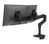 Ergotron LX - Kit de montage (bras articulé, fixation par pince pour bureau, 2 pivots, poteau, arc double affichage, matériel de fixation) - pour 2 écrans LCD - profil bas - noir mat - Taille d'écran