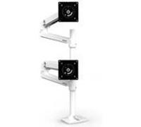 Ergotron LX - Kit de montage (bras d'empilage double, poteau haut) - pour 2 écrans LCD - aluminium - blanc - Taille d'écran : jusqu'à 40 pouces - montrable sur bureau Blanc G