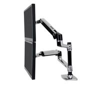 Ergotron LX - Kit de montage (fixation par serrage pour table, perçage du plateau, barre, 2 bras articulés, 2 pinces d'extension, support pour ordinateur portable) - pour 2 écrans LCD ou écran LCD et