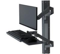 Ergotron LX Pro - Kit de montage (2 bras, 2 rallonges, tiroir à clavier, plateau de souris coulissant, porte-souris, 2 bases de montage mural, rail mural 34 pouces, fixation murale, 2 chaînes de câble