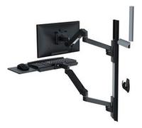 Ergotron LX Pro - Kit de montage (2 bras, 2 rallonges, tiroir à clavier, plateau de souris coulissant, porte-souris, 2 bases de montage mural, rail mural 34 pouces, fixation murale, 2 chaînes de câble