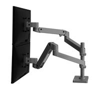 Ergotron LX Pro - Kit de montage (bras d'empilage double) - modulaire - pour 2 écrans LCD - aluminium - gris foncé - Taille d'écran : jusqu'à 27 pouces - montrable sur bureau G