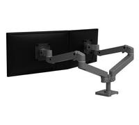 Ergotron LX Pro - Kit de montage (double bras) - modulaire - pour 2 écrans LCD - côte à côte - aluminium - gris foncé - Taille d'écran : jusqu'à 27 pouces - montrable sur bureau G