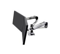 Ergotron LX Series 45-245-026 Support Bureau Double Écran 27" Argent, VESA 75/100mm, Inclinaison -5°/+75°, Pivot 360°, Charge Max 18.1kg