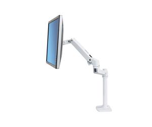 Ergotron LX Series 45-537-216 Support écran bureau 32" (81.3cm) Blanc, Pince, Charge max 11.3kg, VESA 75/100, Inclinaison 70°/-5°, Rotation 360°