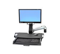 Ergotron StyleView Bras Mural Combo Sit-Stand 61cm (24") Aluminium Poli, Charge Max 14.5kg, VESA 75/100mm, Ajuste Hauteur 640mm, Inclinaison +/-30°