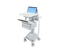 Ergotron StyleView - Chariot multimédia - Aluminium - Gris - Blanc - Aluminium - Plastique - Acier zingué - Ordinateur portable - 9,5 kg - 43,9 cm (17,3 pouces)