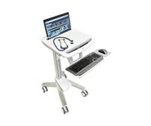 Ergotron SV41 chariot - Technologie brevetée Constant Force - pour ordinateur portable/clavier/souris/lecteur de codes à barres - gris, blanc, aluminium poli