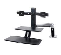 Ergotron WorkFit -A, 11,3 kg, 12,7 cm (5'), 61 cm (24'), 100 x 100 mm, Réglage de la hauteur, Noir 24-392-026