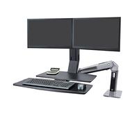 Ergotron WorkFit-A Double 24-316-026 Support pour TV/Ordinateur Portable/Tablette/Ecran PC Argent