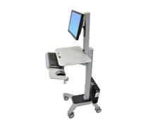 Ergotron WorkFit-C Single LD Sit-Stand Workstation - Bureau assis/debout - mobile - rectangulaire avec extrémité arrondie - gris