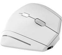 - ErgoWave Souris sans Fil Verticale Ergonomique, Double Connexion Bluetooth & USB, Clics Silencieux, DPI Réglable, 6 Boutons, Batterie Rechargeable, Design 53° - Blanc