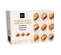 ERHARD Boîte de 9 mini navettes bretzel garnies jambon/saumon/tomate - 120 g