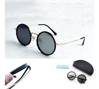 ERHNGL 1-9 Lunettes Polarisées Arrondies avec des Objectifs ND Filtres, Lunettes De Soleil Teintées Réglables, pour Hommes Plage De Pêche Ombragée Gold