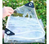 ERHNGL Bâche Transparente imperméable en PVC de 0,35 mm d'épaisseur, auvent d'extérieur Coupe-Vent, 400 g/m², avec Corde (300 cm x 250 cm (9,8 pi x 8,2 pi))