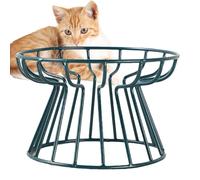 Erhö Gamelle pour chat - Gamelle en céramique pour moustaches, support en métal surélevé avec design plat anti-vomissement | Mangeoire antidérapante et sans renversement pour chats domestiques, petits