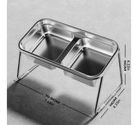 Erhöhte Katzenschale | Edelstahl Erhöhter Feeder Mit 15 ° Neigung | Anti-Vomit-Katze | Nicht-Schlupf-Basis, Whisker-Relief | Nackenschutz Für Katzen Und Kleine Hunde | Einzel- Oder Doppel -Haustier -F