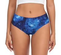 ERhoug Blue Universe Space Galaxy Print Sous-vêtements pour femme, culotte douce et respirante extensible pour femme, couverture complète confortable, grande taille est disponible., Noir , L
