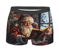 ERhoug Boxer imprimé Merry Christmas pour homme, respirant, doux et extensible pour un port confortable toute la journée, coupe classique, Noir , M
