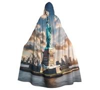 ERhoug Cape à capuche Statue de la Liberté à New York pour Halloween, déguisement, costume de sorcière unisexe pour adulte