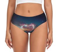 ERhoug Culotte pour femme avec imprimé cœur et étoile filante, douce, respirante, extensible, couverture complète, confortable, grande taille disponible., Noir , 4XL