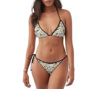 ERhoug Ensemble bikini deux pièces sexy imprimé chocolat sucre café et bonbons triangle dos nu string maillot de bain pour femme, maillot de bain tendance, Noir , L