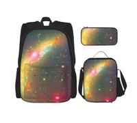ERhoug Sac à dos, sac à déjeuner, trousse à crayons, ensemble de 3 pièces | Beau imprimé galaxie, tissu Oxford robuste, sac à livres, sac à déjeuner, sac à dos pour ordinateur portable