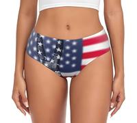 ERhoug Slip pour femme imprimé drapeau américain et hippie paix, culotte douce et respirante, couverture complète confortable, grande taille est disponible., Noir , S