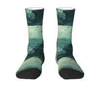 ERhoug The Sea Witch Chaussettes contrastées unisexes pour adulte Motif sorcière de mer Chaussettes de sport décontractées pour homme et femme Confortables et respirantes, 2 Noir-2, Taille unique