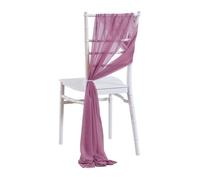 ERHTGUO 10/20pcs 17x250cm Chiffon Chair Sashes Sash Wedding Covers Ribbon Party Banquet Event Aisle Deco(Dirty Pink,10 pcs)